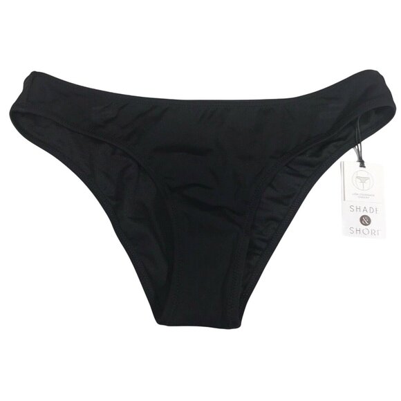 Shade & Shore Womens Size Small 4-6 Bikini Swim Bottom Cheeky Black New With Tag - Picture 1 of 8